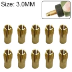 10 PCS Three-claw Copper Clamp Nut for Electric Mill Fittings，Bore diameter: 3.0mm