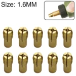 10 PCS Three-claw Copper Clamp Nut for Electric Mill Fittings，Bore diameter: 1.6mm