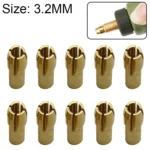 10 PCS Three-claw Copper Clamp Nut for Electric Mill Fittings,Bore diameter: 3.2mm
