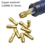 10 PCS Three-claw Copper Clamp Nut for Electric Mill Fittings,Bore diameter: 3.2mm - Image 3