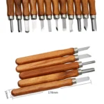 12 in 1  Wood Carving Chisels Knife Basic Woodcut Working Handmade Rubber Stamps Hand Tools - Image 3