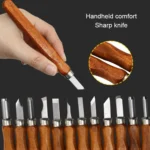 12 in 1  Wood Carving Chisels Knife Basic Woodcut Working Handmade Rubber Stamps Hand Tools - Image 6