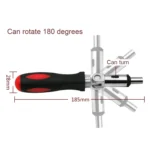 180 Degree Rotation 1/4 inch Hex Connector Multi-function Ratchet Screwdriver - Image 3