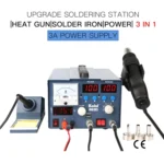 Kaisi K-863D 3 in 1 Hot Air Gun Soldering Station SMD Rework Station With 3A DC Power Supply for Phone PCB Welding Repair Machine, US Plug - Image 2