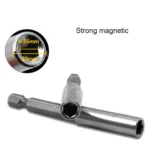 3 in 1 1/4 Electric Batch Head High Magnetism Connecting Rod Pistol Drill Extension Rod Sleeve Fast Turning Joint, Length: 75/100/150mm - Image 6