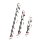 3 in 1 1/4 Electric Batch Head High Magnetism Connecting Rod Pistol Drill Extension Rod Sleeve Fast Turning Joint, Length: 60/100/150mm - Image 3