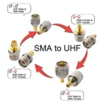4 in 1 UHF To SMA RF Coaxial Connector Adapter - Image 6