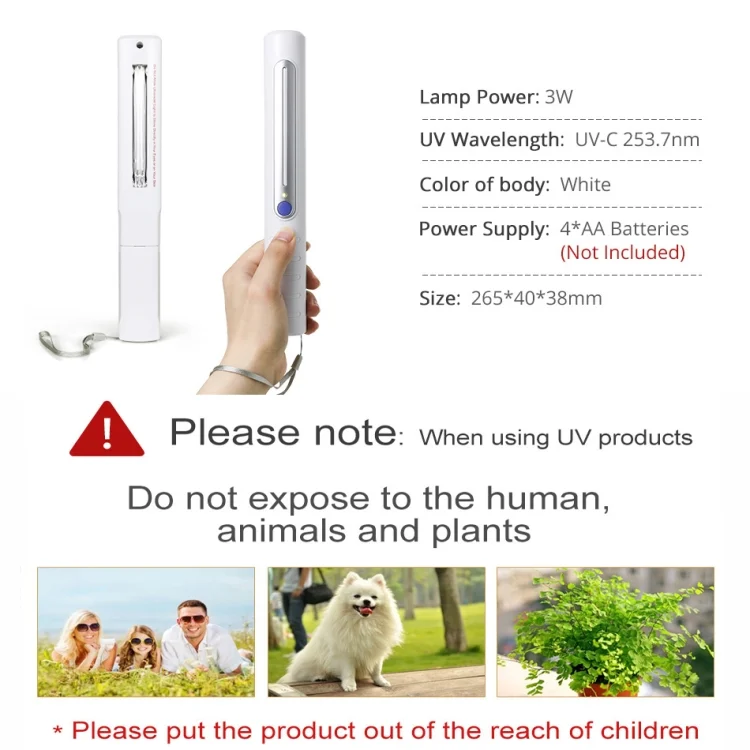 SYA0010124_14.webp Portable Handheld 3W UV Germicidal Disinfection Lamp Personal Car Travel UV Fast Disinfection Stick - Image 15