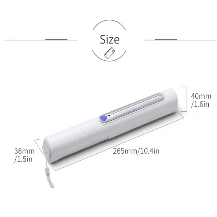 SYA0010124_2.webp Portable Handheld 3W UV Germicidal Disinfection Lamp Personal Car Travel UV Fast Disinfection Stick - Image 3