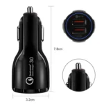 Qc3.0 Dual USB Car Charger + 8 Pin Fast Charging Line Car Charging Kit - Image 7