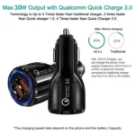 Qc3.0 Dual USB Car Charger + 8 Pin Fast Charging Line Car Charging Kit - Image 8