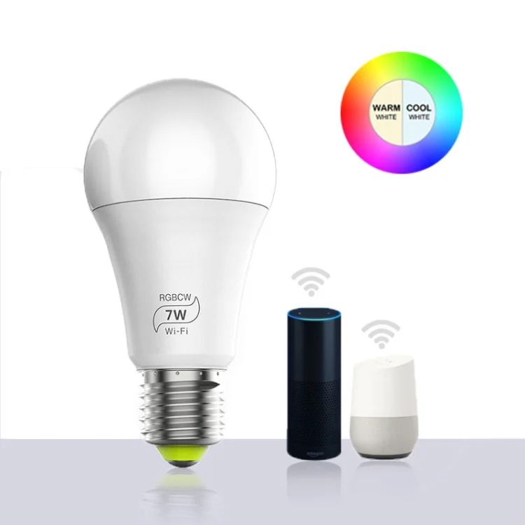 7W E27 RGBCW WIFI LED smart bulb wireless smart home automation light