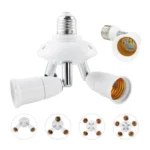 E27 to E27 Splitter Adjustable LED Light Bulb Holder Adapter Converter Socket Light Bulb Holder - Image 3