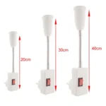 AC 110-220V 6A E27 Bulb Holder Flexible Extension Converter Switch Adapter Socket - Image 2