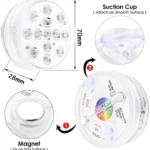 16 Colors 13 LEDs Underwater Light Swimming Pool Diving Light Dimmable Suction Cup Underwater Lamp - Image 3