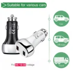 YSY-312 2 in 1 18W Portable QC3.0 Dual USB Car Charger + 1m 3A USB to Micro USB Data Cable Set - Image 5