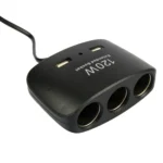120W Car Cigarette Lighter Adapter, 3-Socket Cigarette Lighter Splitter with Dual USB Car Charger for iPhone iPad Samsung GPS Dashcam - Image 5