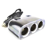 Car Cigarette Lighter Splitter Adapter 3 Socket Cigarette Lighter Splitter Dual USB Car Charger On/Off Switches 12V Car Splitter Adapter - Image 2