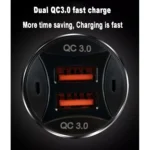 TE-092 36W Dual QC3.0 USB Fast Car Charger - Image 3