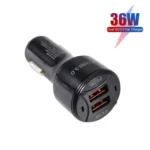 TE-092 36W Dual QC3.0 USB Fast Car Charger + USB to Micro USB Data Cable Set - Image 7