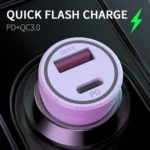 P21 Portable PD 20W + QC3.0 18W Dual Ports Fast Car Charger with USB to Micro USB Cable Kit - Image 4