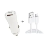 P21 PD 20W USB-C / Type-C + QC3.0 18W USB Fast Car Charger with USB to 8 Pin Data Cable Set