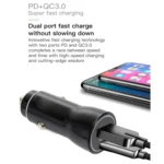 P21 PD 20W USB-C / Type-C + QC3.0 18W USB Fast Car Charger with USB-C / Type-C to 8 Pin Data Cable Set - Image 4