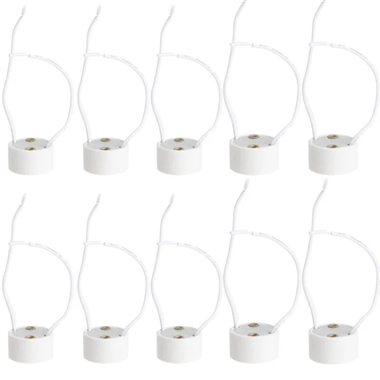 10PCS GU10 Socket LED Bulb Halogen Lamp Holder Base Ceramic Wire Connector for all GU10 Lamp