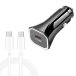 TE-P2 PD20W USB-C / Type-C Car Charger with Type-C to Type-C Data Cable