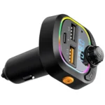 C28 Fast Charging Atmosphere Light Handsfree Car Kit Car Mp3 Player Stereo FM Transmitter - Image 3