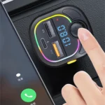 C28 Fast Charging Atmosphere Light Handsfree Car Kit Car Mp3 Player Stereo FM Transmitter - Image 7