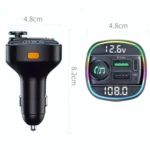 C22 Car Bluetooth 5.0 FM Transmitter LED Light Voltage Display QC 3.0 PD Charger - Image 4