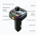 C26 Car Bluetooth Transmitter Handsfree Audio Player Dual USB Car Charger - Image 3