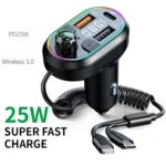 C29 Car Bluetooth 5.0 FM Transmitter  Car MP3 Player Fast Charge U Disk Lossless Music Player - Image 3