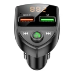 C8 Car  U Disk Bluetooth Player Fm Transmitter  QC3.0 Dual USB Ports Fast Charging - Image 2