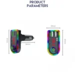 F12 Universal Dual USB Car Charger with FM Transmitter Bluetooth Car MP3 Player - Image 2