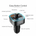 T25S Car MP3 Player Multi-function BT5.0 Dual USB Chargers - Image 2