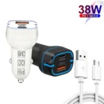 38W PD20W + QC3.0 USB Car Charger with USB to Micro USB Data Cable, Length: 1m - Image 2