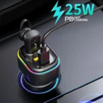 V15 Car Bluetooth With PD Fast Charger Adapter Microphone Wireless Noise Reduction Bluetooth Headset - Image 2