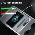 Z62A For Tesla Model 3 / Y Center Console 27W Fast Charging USB HUB Docking Station - Image 3