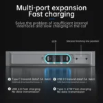 Z62A For Tesla Model 3 / Y Center Console 27W Fast Charging USB HUB Docking Station - Image 6