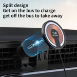 T09 2 in 1 Transparent Car Magnetic Wireless Charger 15W Fast Charging Stand - Image 3