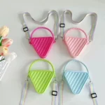 Diamond Shaped Mini Portable Shoulder Bag Silicone Handbag - Image 11