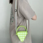 Diamond Shaped Mini Portable Shoulder Bag Silicone Handbag - Image 4