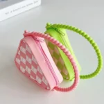Diamond Shaped Mini Portable Shoulder Bag Silicone Handbag - Image 9
