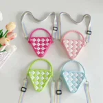 Diamond Shaped Mini Portable Shoulder Bag Silicone Handbag - Image 10