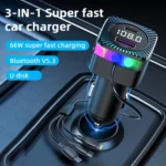 CS5 Car 3 in 1 Bluetooth 5.3 MP3 Player FM Transmitter Charger with Cable - Image 2