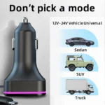 CS3 With 3 Charging Cables 66W Car Charger MP3 Player Bluetooth FM Transmitter - Image 4