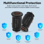 P10 Mini QC4.0 USB / PD20W Car Charger with Type-C to Type-C Fast Charging Data Cable - Image 4