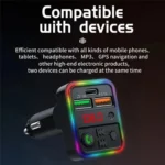 P18 Double USB Cigarette Lighter Bluetooth Car MP3 Music Player Hands-Free Calling Car Audio Device - Image 5